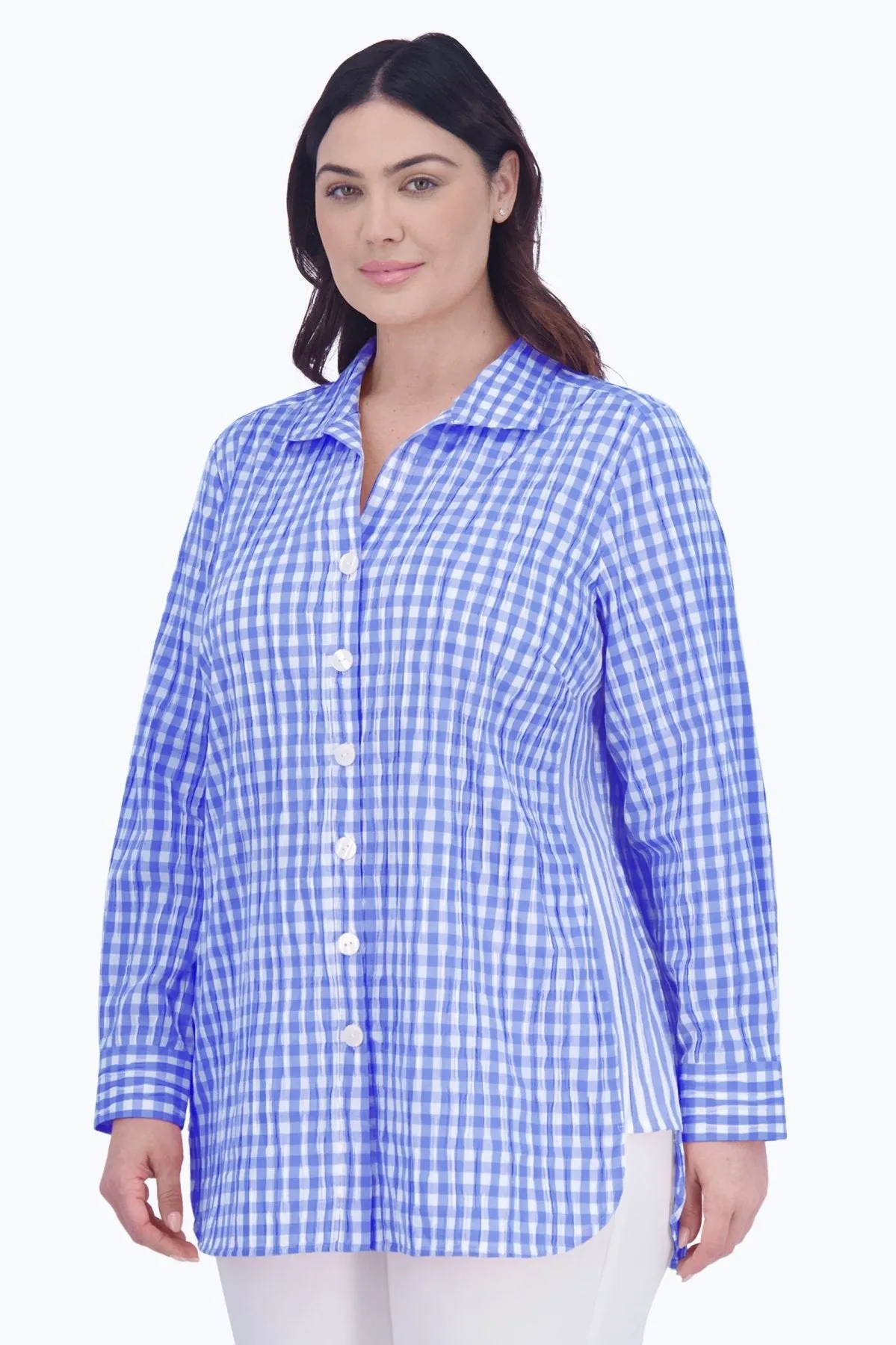 Pandora Plus Crinkle Gingham Combo Tunic