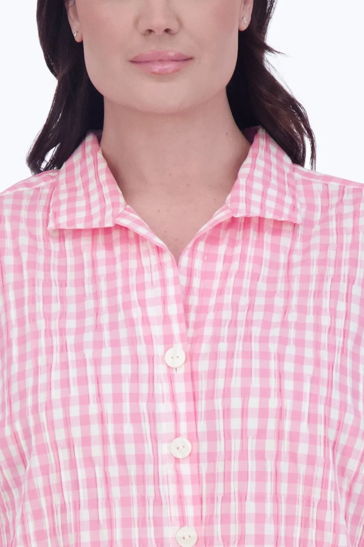 Pandora Plus Crinkle Gingham Combo Tunic