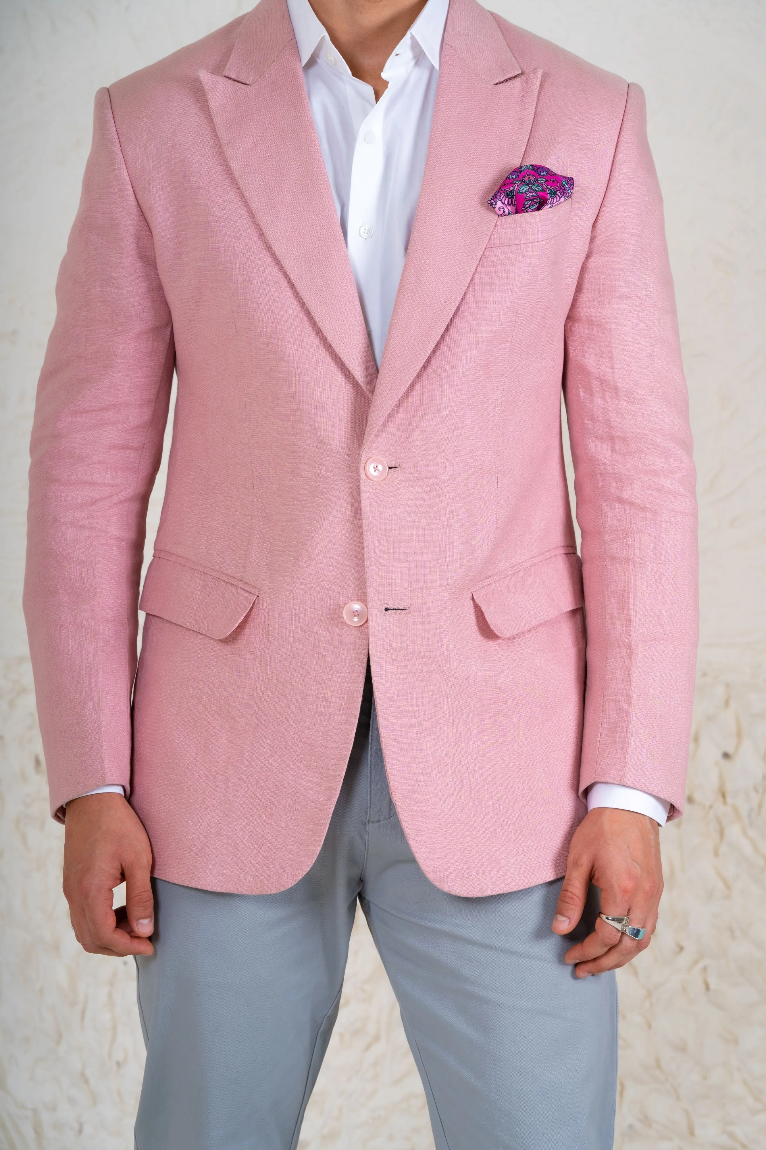 Pink Linen Blazer