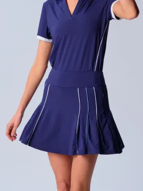 Piping Skort in True Navy