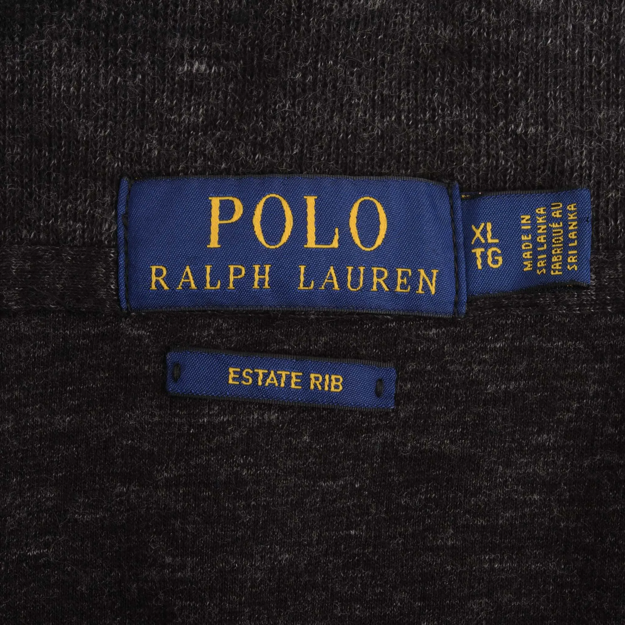 POLO RALPH LAUREN DARK GREY QUARTER 1/4 ZIP SWEATER SIZE XL