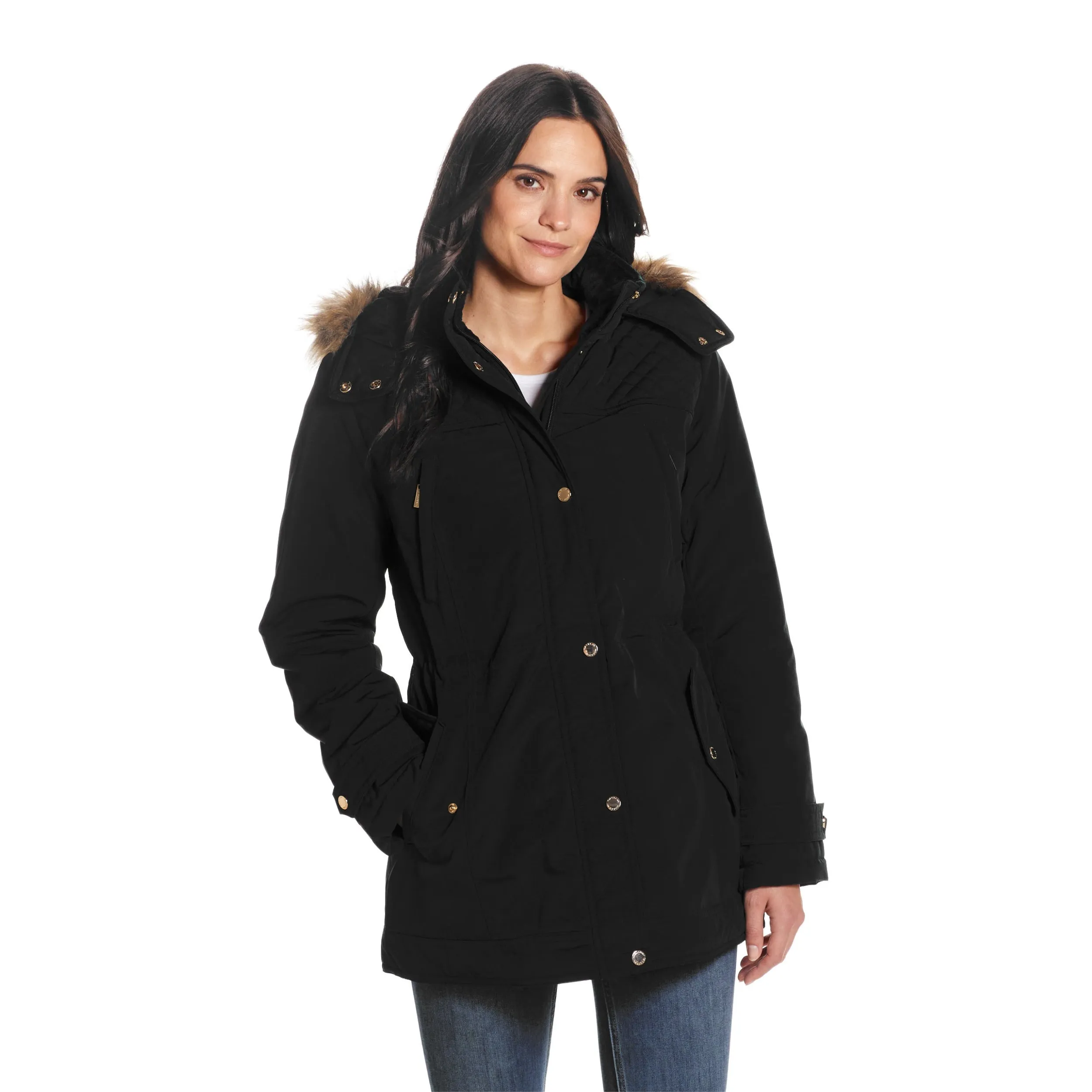 Poly Faux Fur Trim Hood Fill Soccer Mom