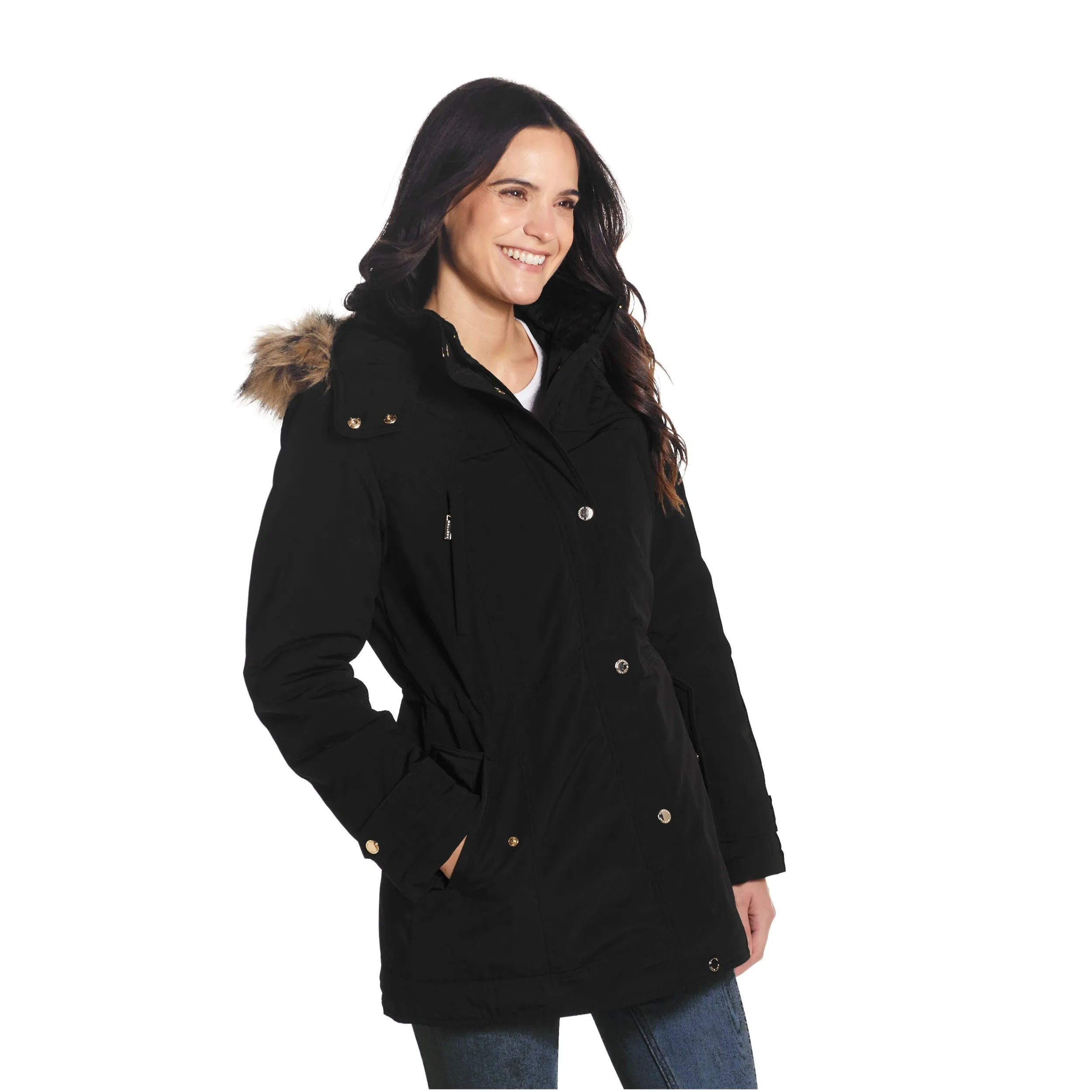 Poly Faux Fur Trim Hood Fill Soccer Mom