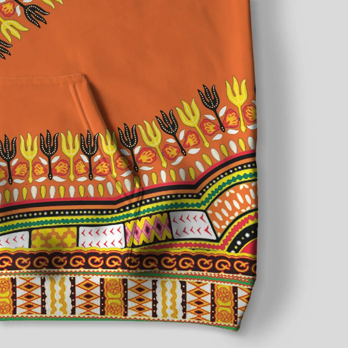 Printed Dashiki In Orange All-over Hoodie