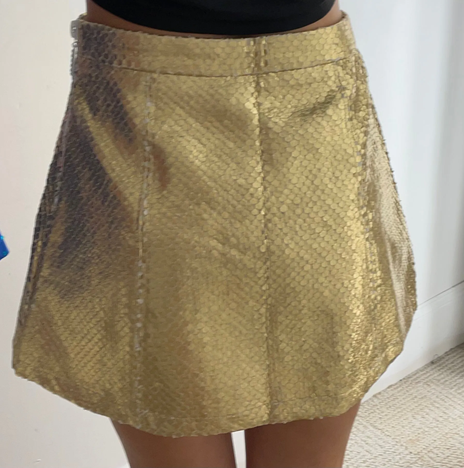 Queen of Sparkles Gold Bubble Pleat Skirt