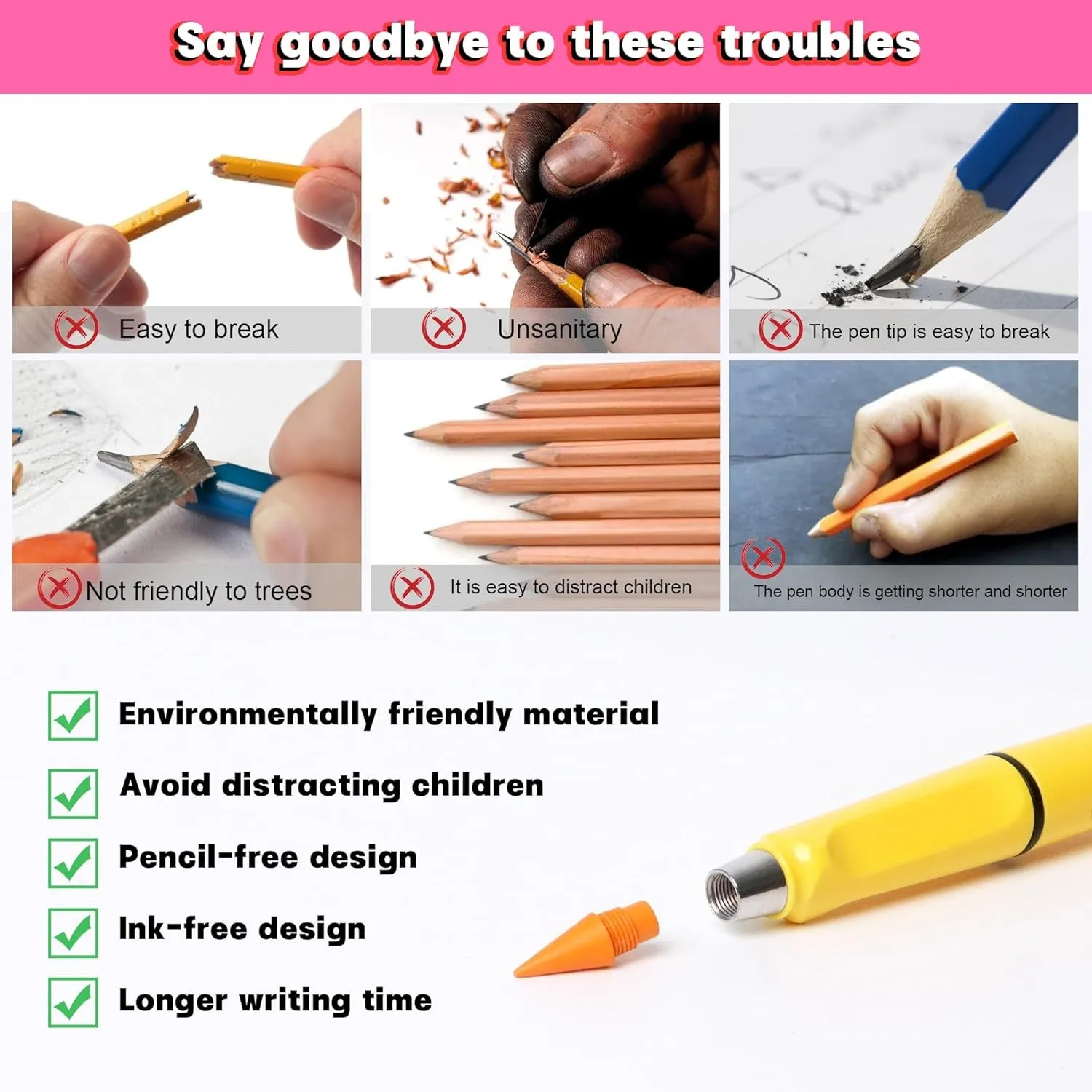 "Eternal Write 12-in-1 Pencil Set: Inkless, Erasable, Never Sharpen, Endless Creativity for School, Sketching, Drawing"