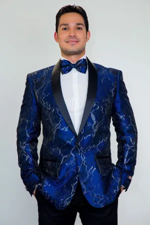 "Havana" Indigo Tuxedo Jacket