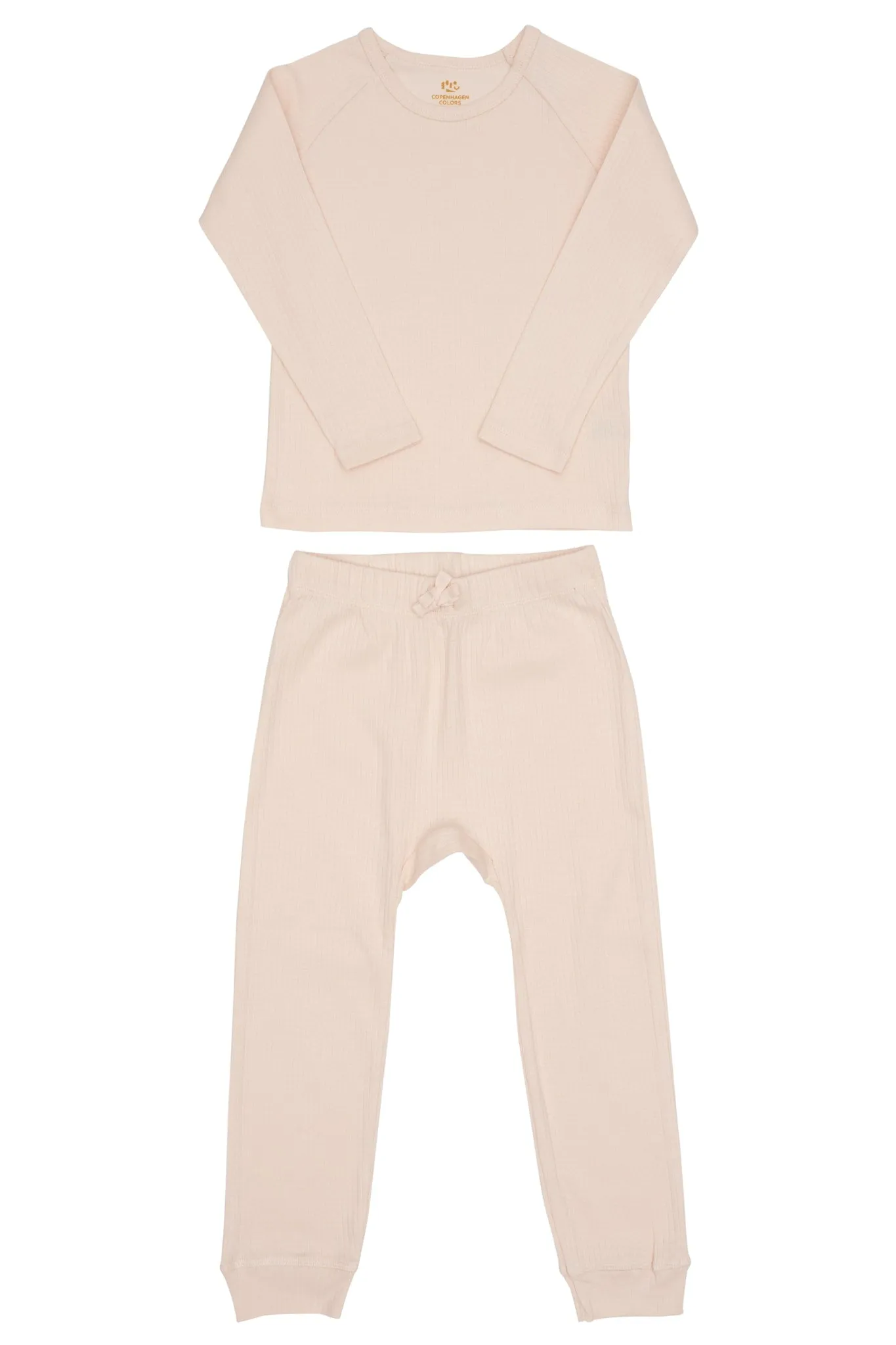 RIB JERSEY LONG JOHNS SET - SOFT PINK