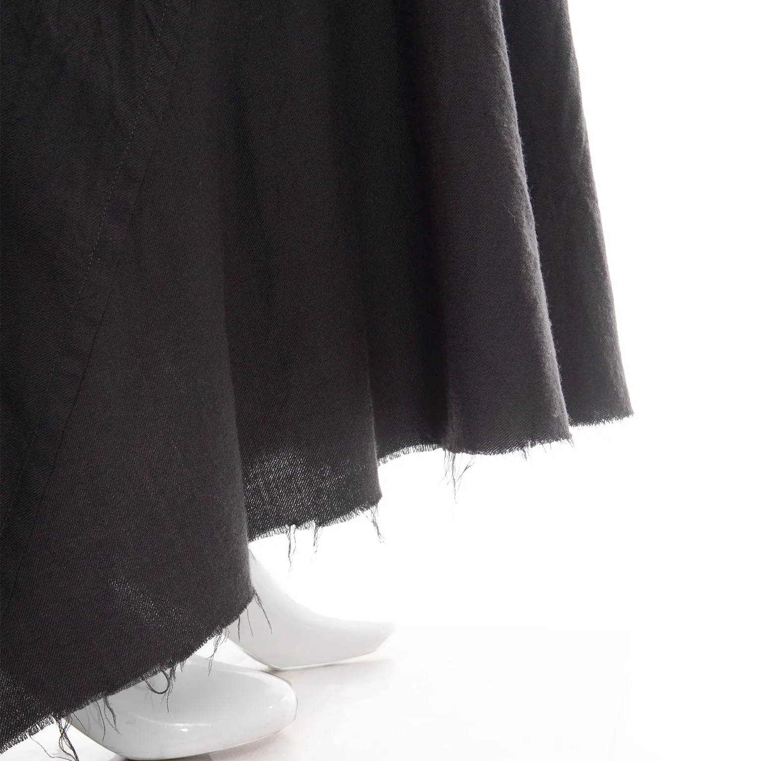 Rick Owens FW 2005 MOOG Collection Bias Cut Long Grey Wool Runway Skirt