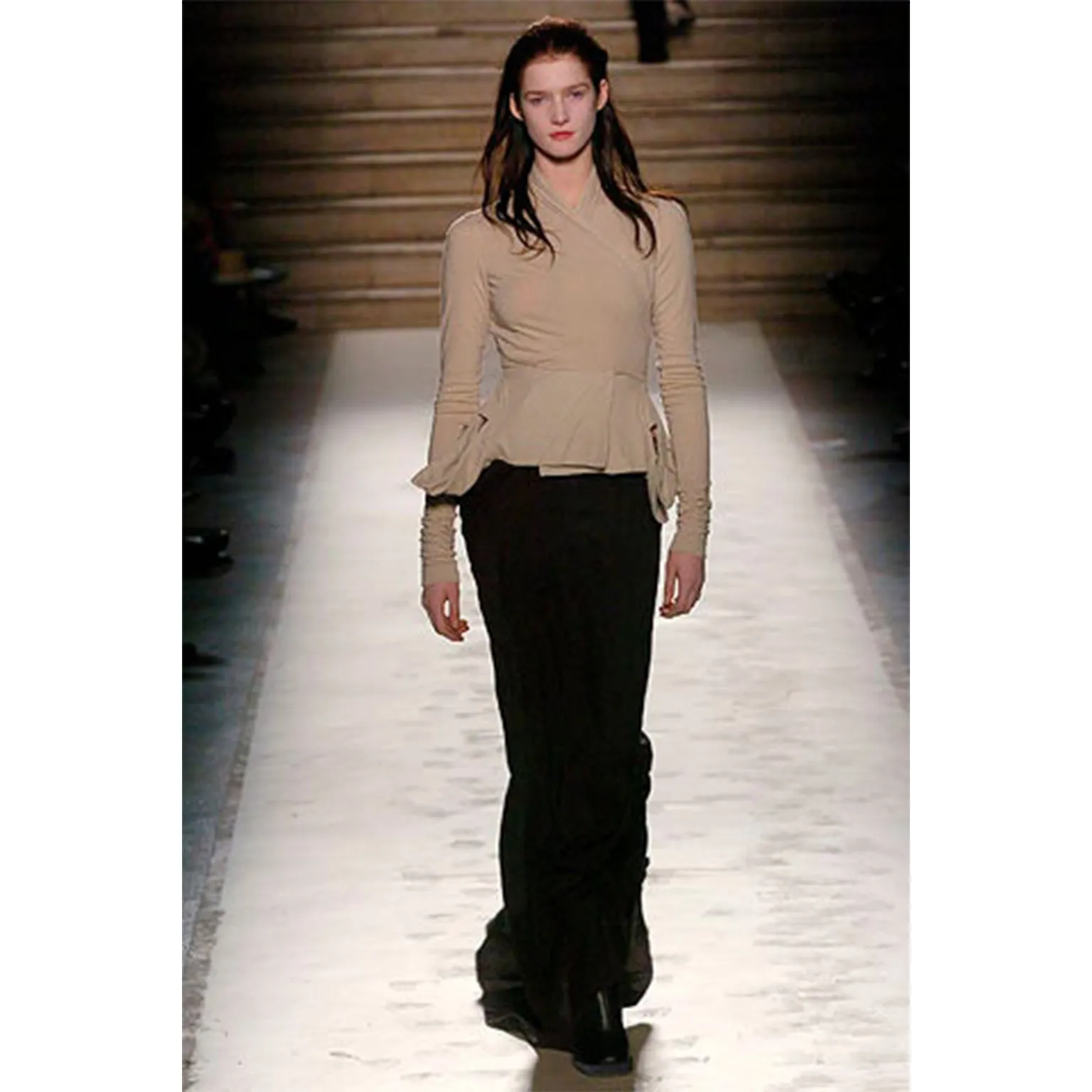 Rick Owens FW 2005 MOOG Collection Bias Cut Long Grey Wool Runway Skirt