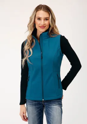 Roper Womens Zip Deep Teal Polyester Softshell Vest