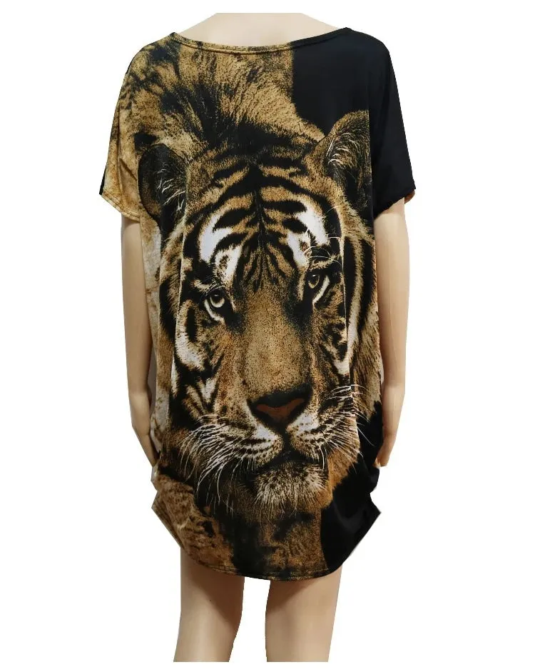 Safari Tiger Print Tunic Mini Dress