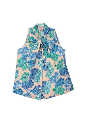 SAMPLE - Buru x Kelly Golightly Sleeveless Bow Blouse - Lanai Print