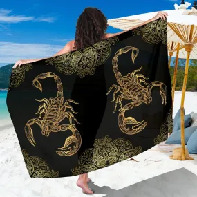 Scorpio Zodiac Sarong Scarf, Scorpion Lover Gift, Pretty Scorpion Beach Cover Up, Scorpion Beach Sarong Skirt Dress