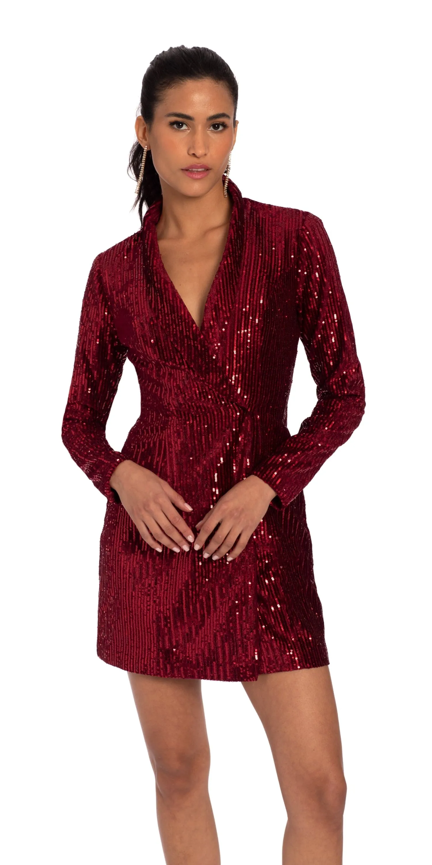 Sequin Long Sleeve Jacket Dress