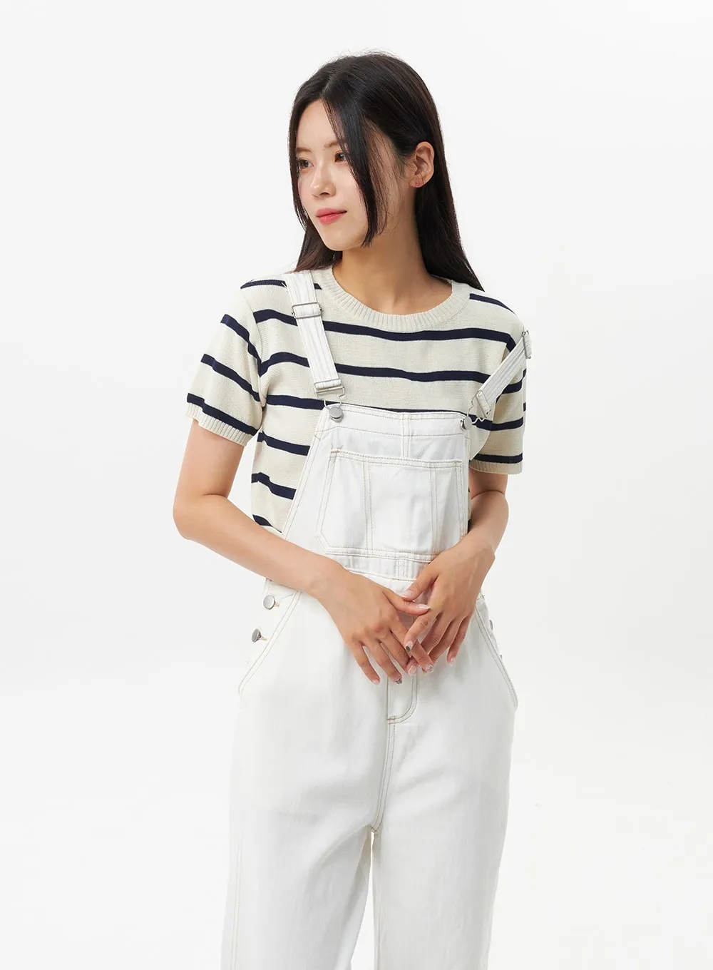 Short Sleeve Stripe Sweater OU326