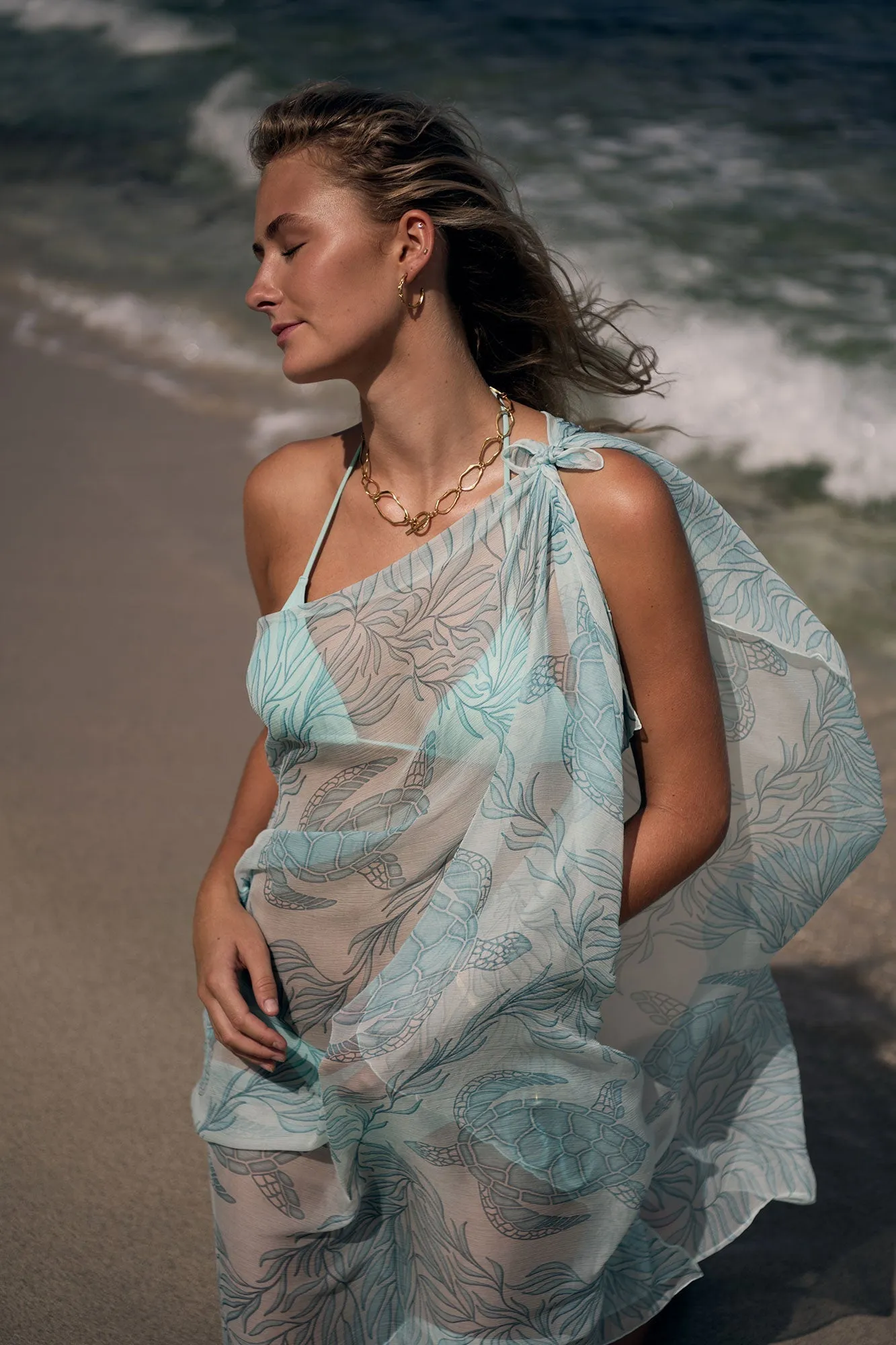 Silk Chiffon Sarong TURTLE TRELLIS