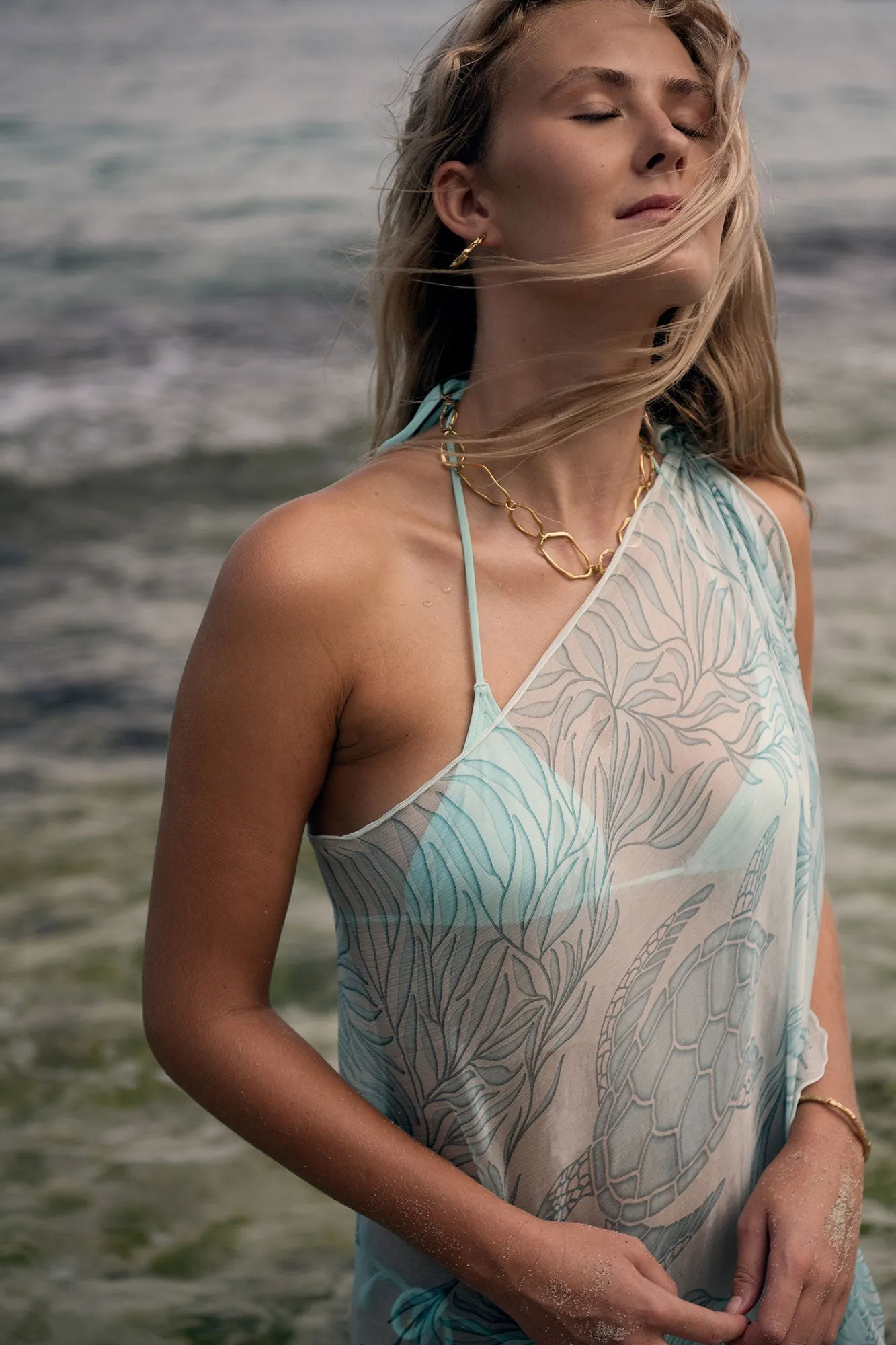 Silk Chiffon Sarong TURTLE TRELLIS