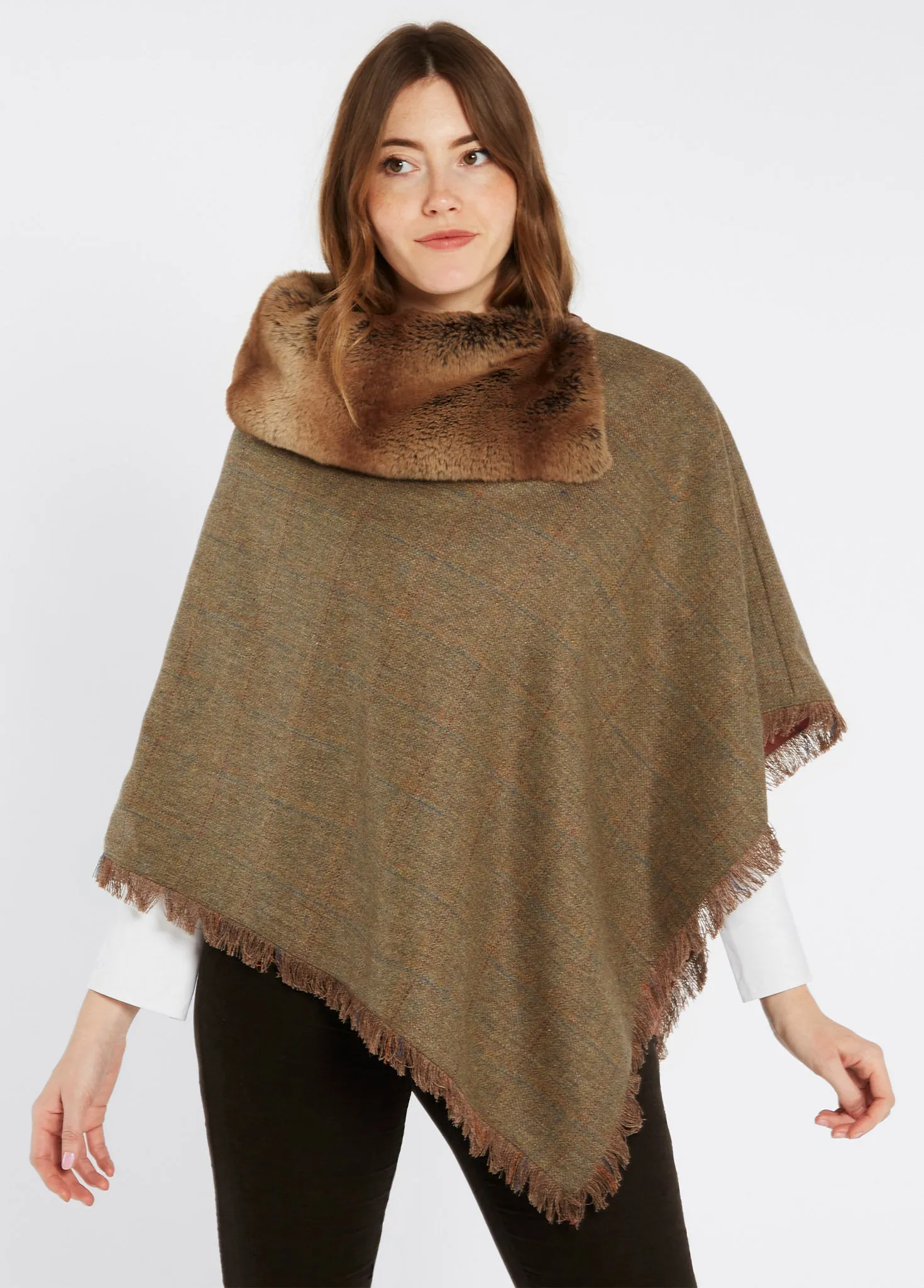 Silverfir Women's Tweed Poncho - Burren