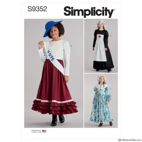 Simplicity Pattern S9352 Girls' Historical Costumes & Face Covers