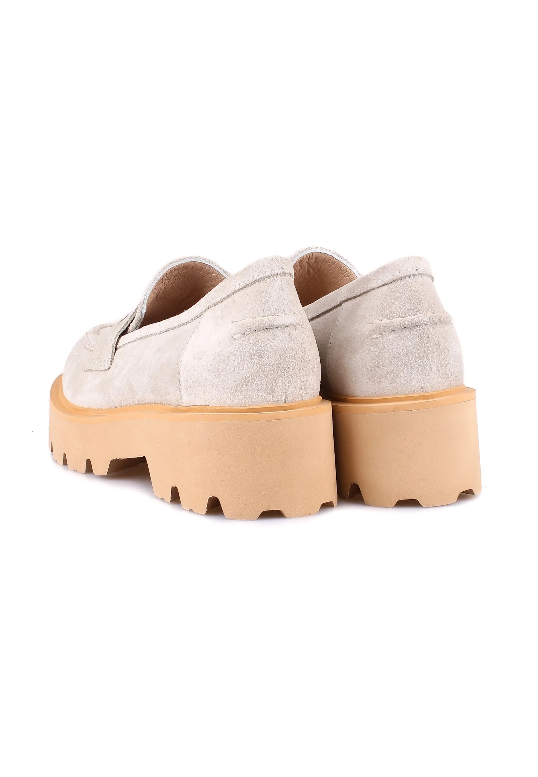 Slip-on Suede Loafers - Beige