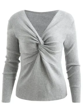 Stylish Front Twist Chunky Sweater