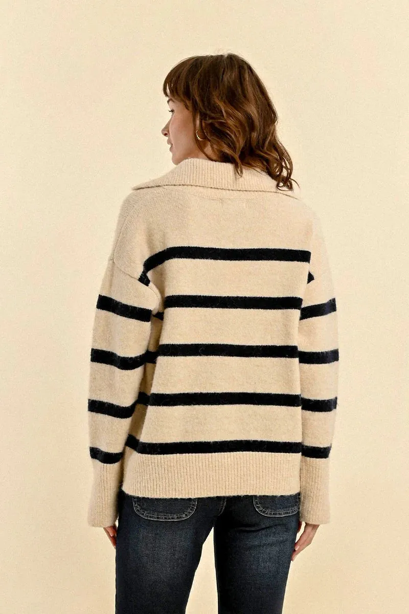 Sweater (Off White/Navy)