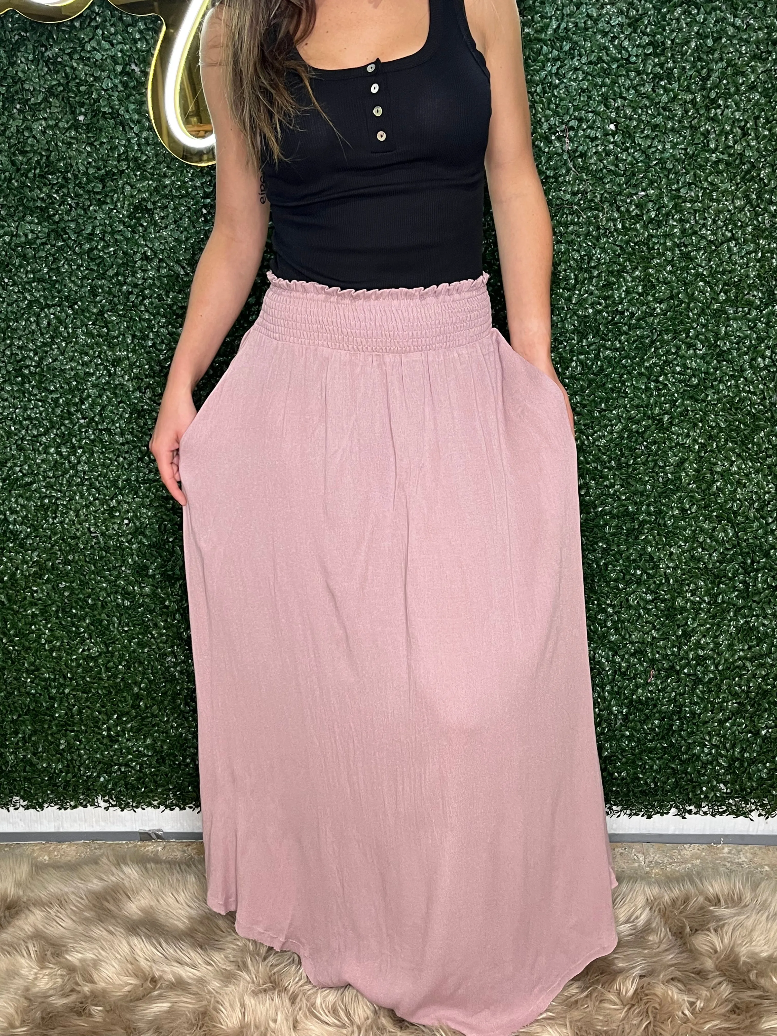 Sweet Escape Mauve Maxi Skirt