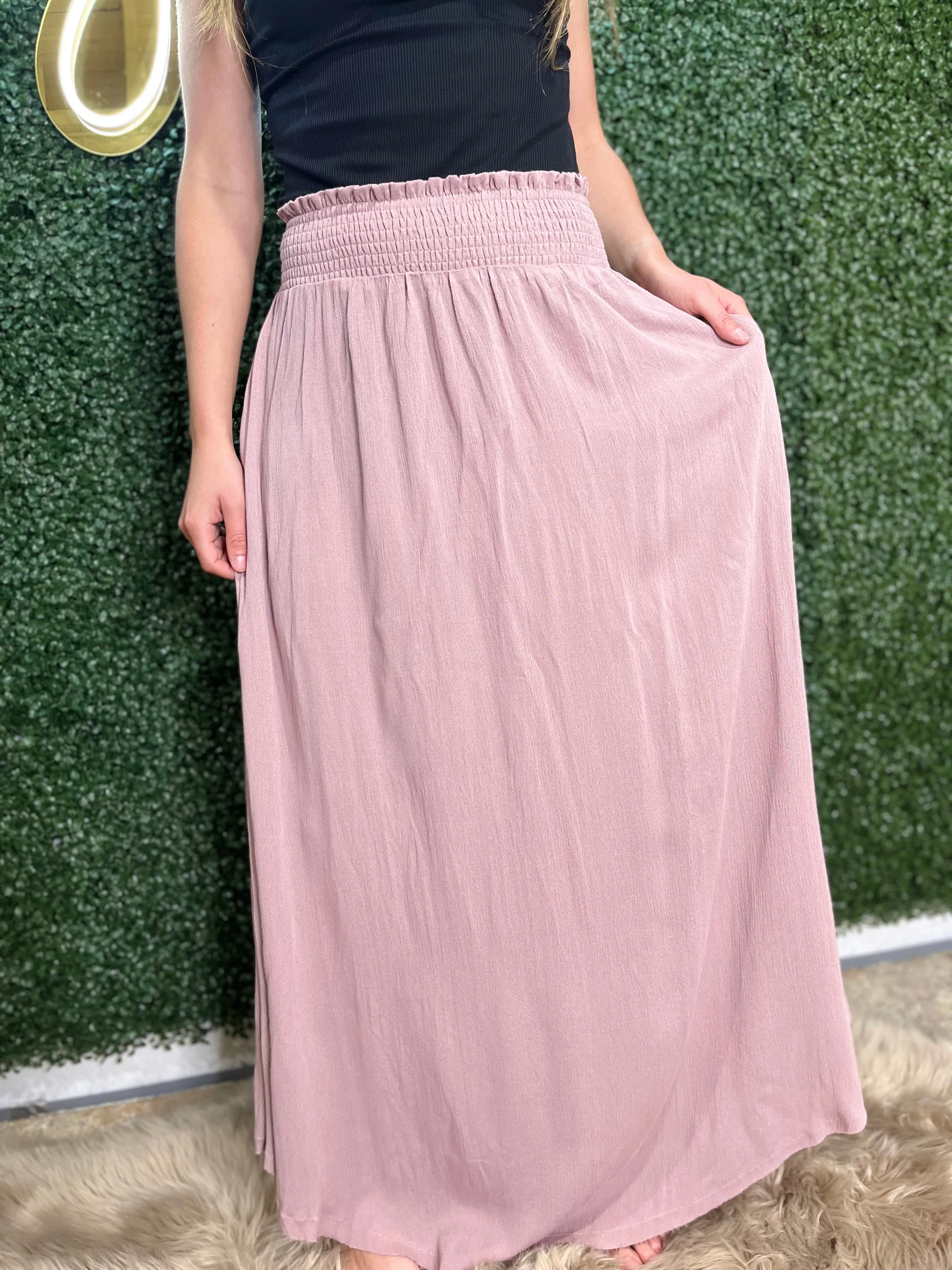 Sweet Escape Mauve Maxi Skirt