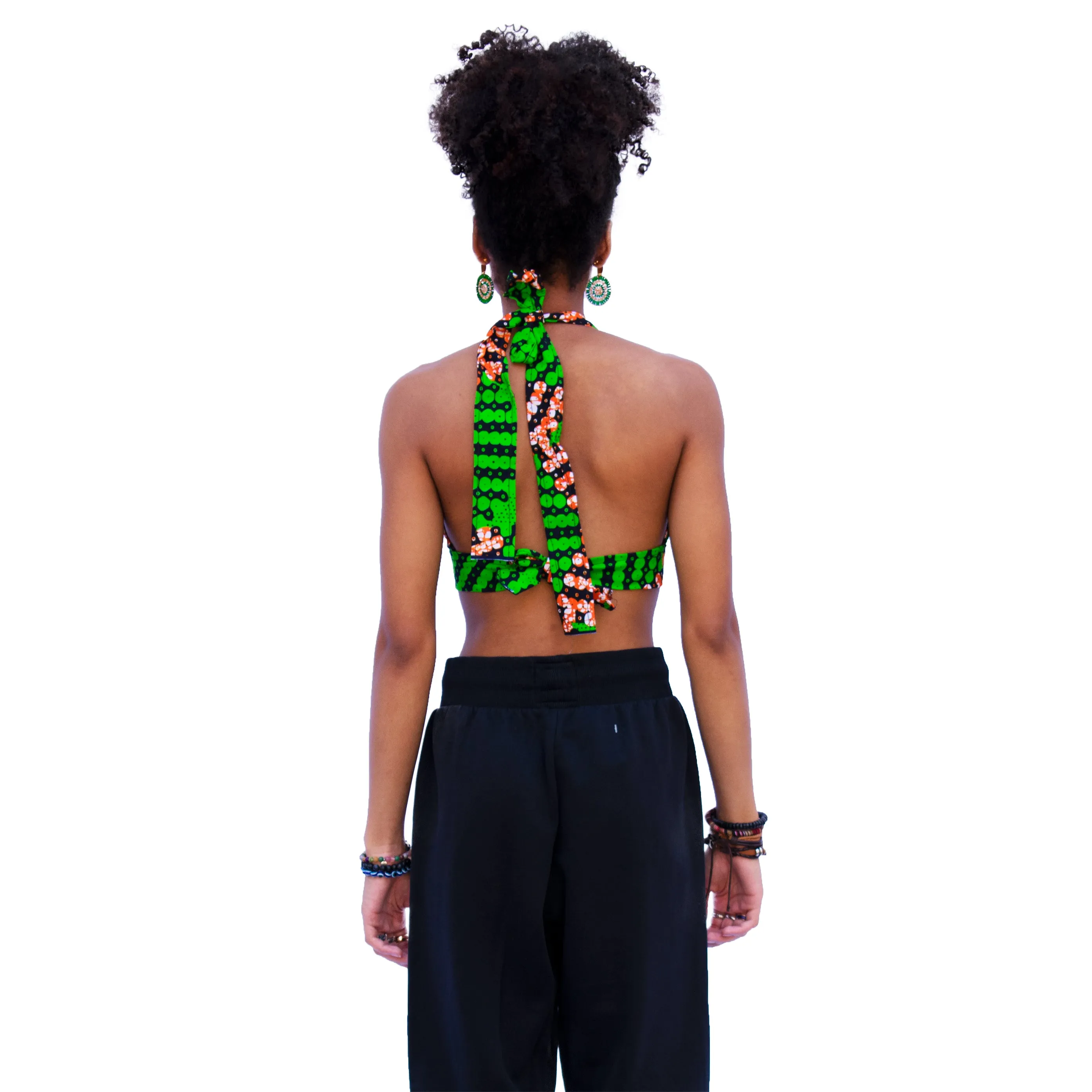 The Chroma Collection Halter Top - Green and Orange