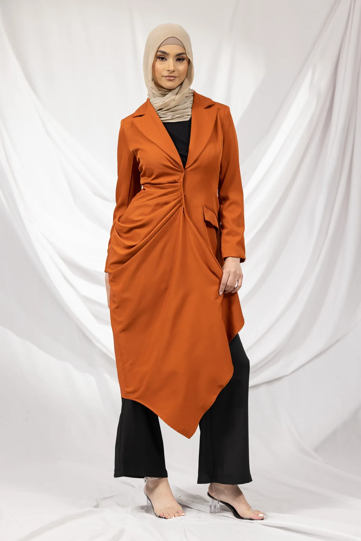 The Crescent Csillia Side Drape Jacket