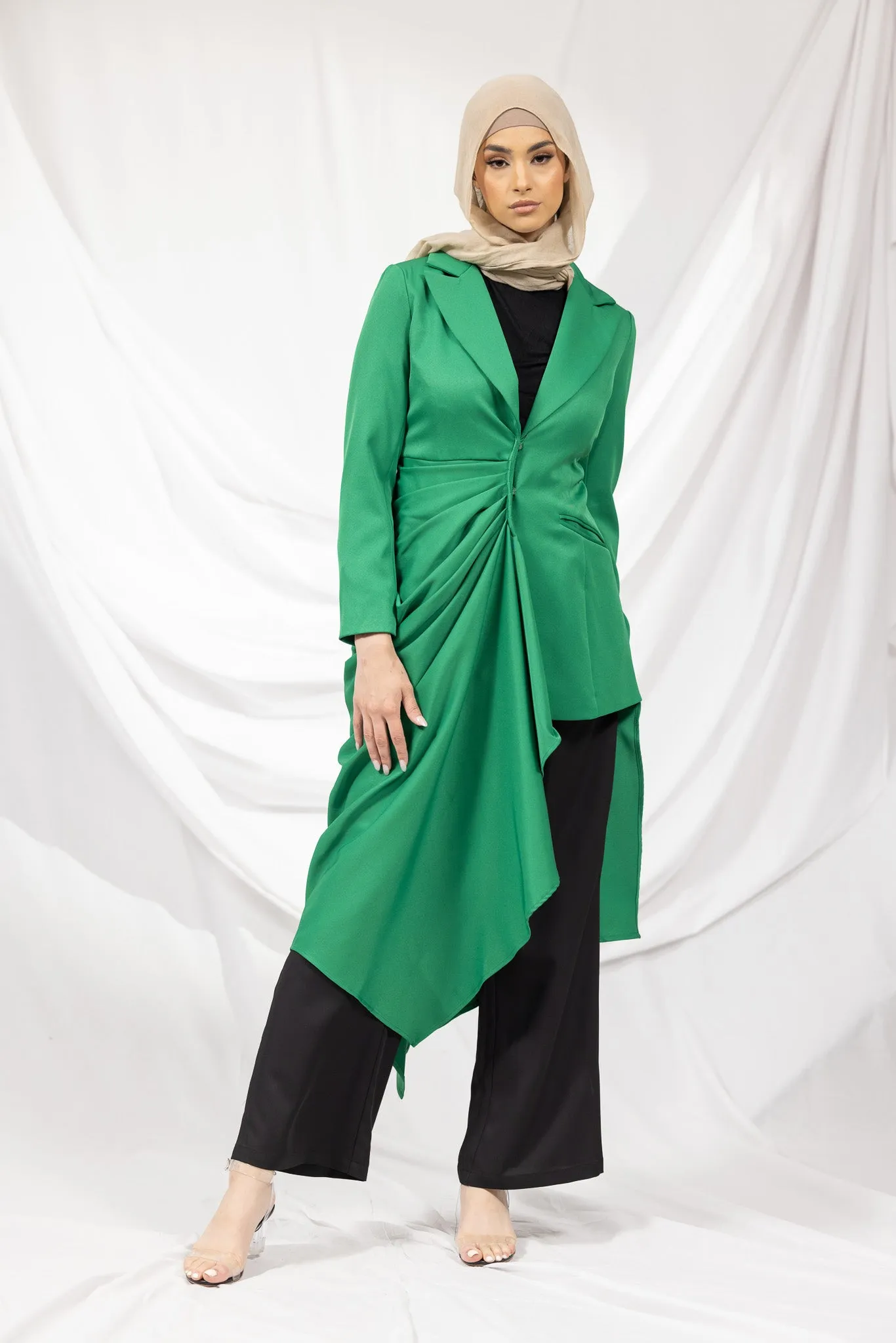 The Crescent Csillia Side Drape Jacket