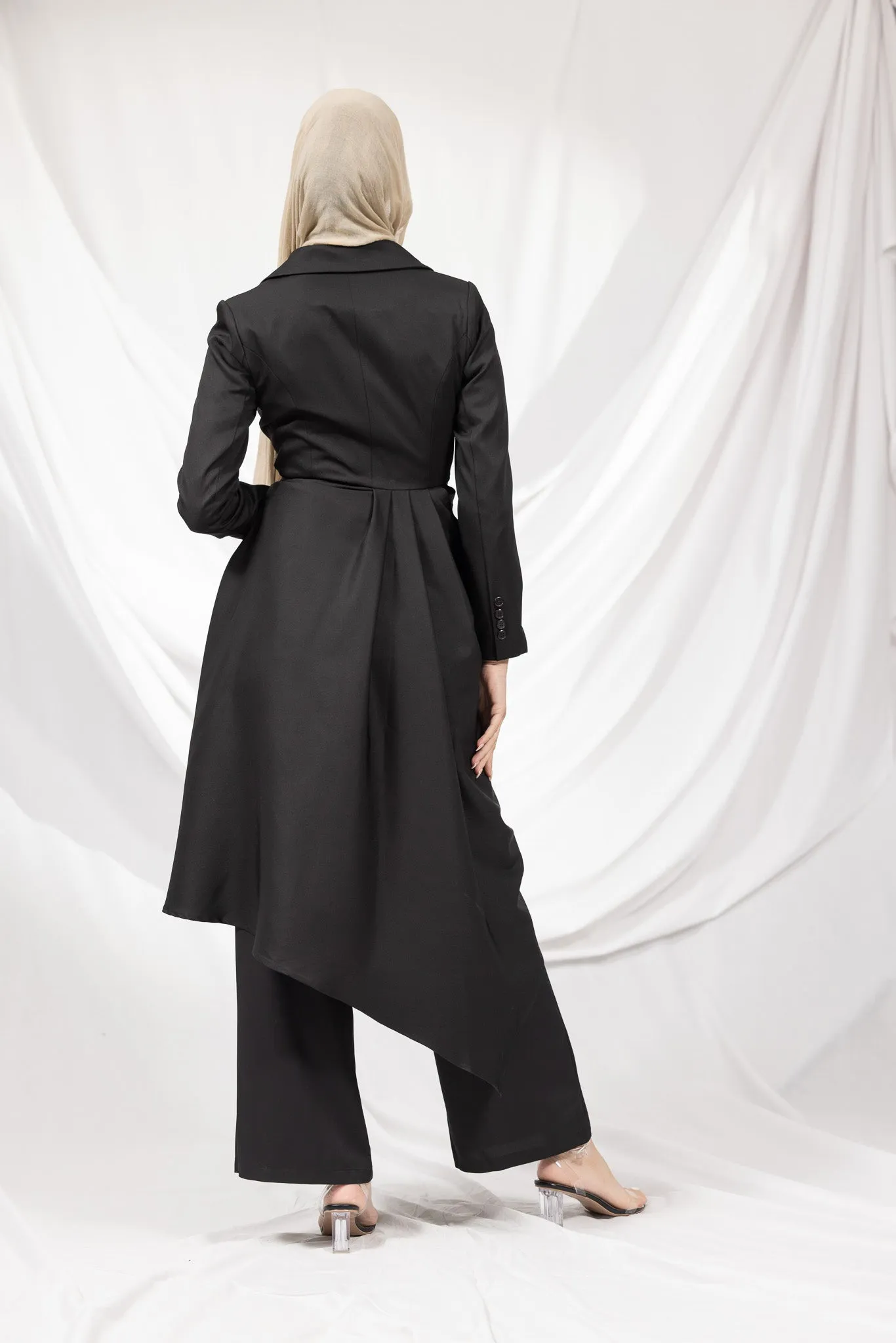 The Crescent Csillia Side Drape Jacket