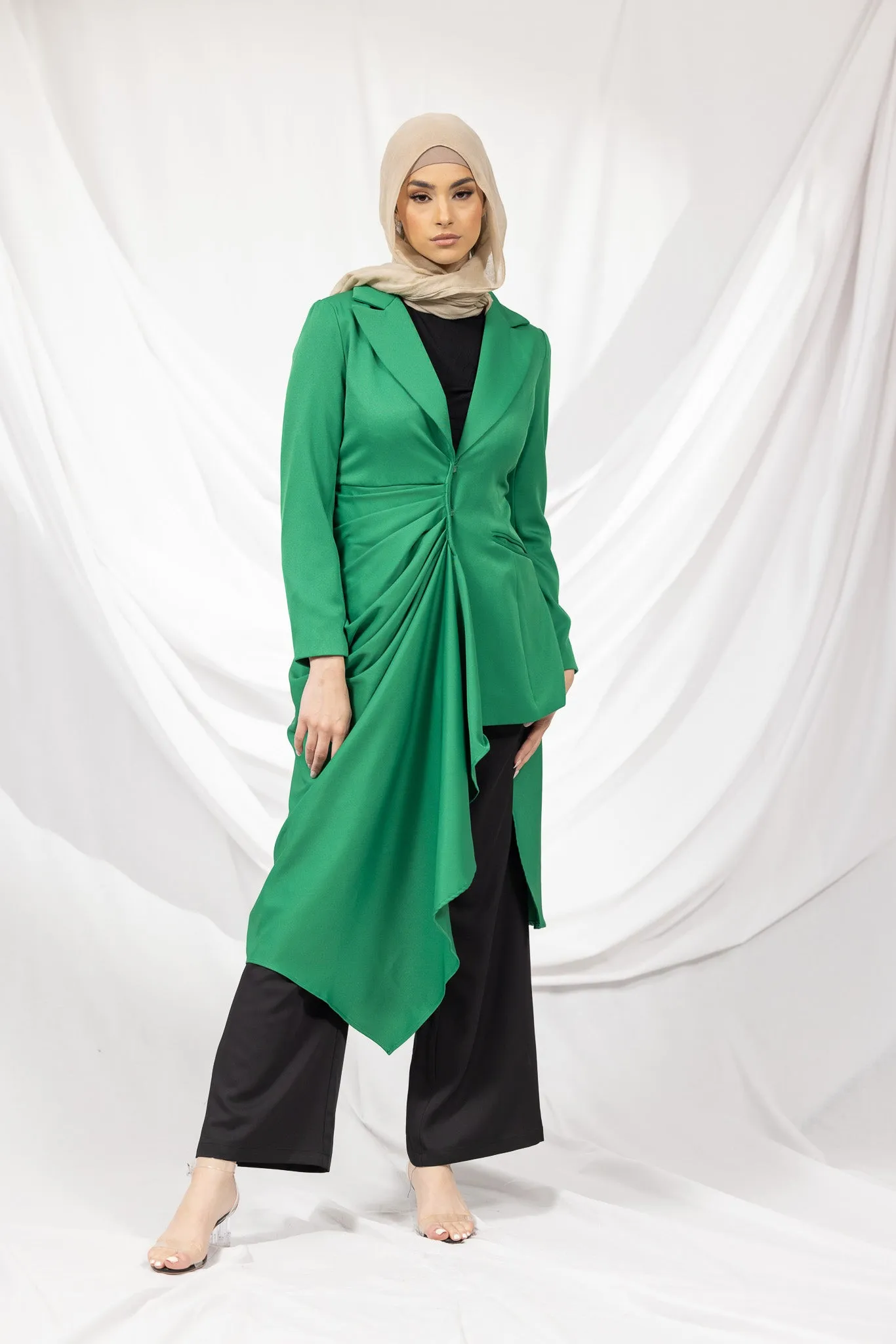 The Crescent Csillia Side Drape Jacket