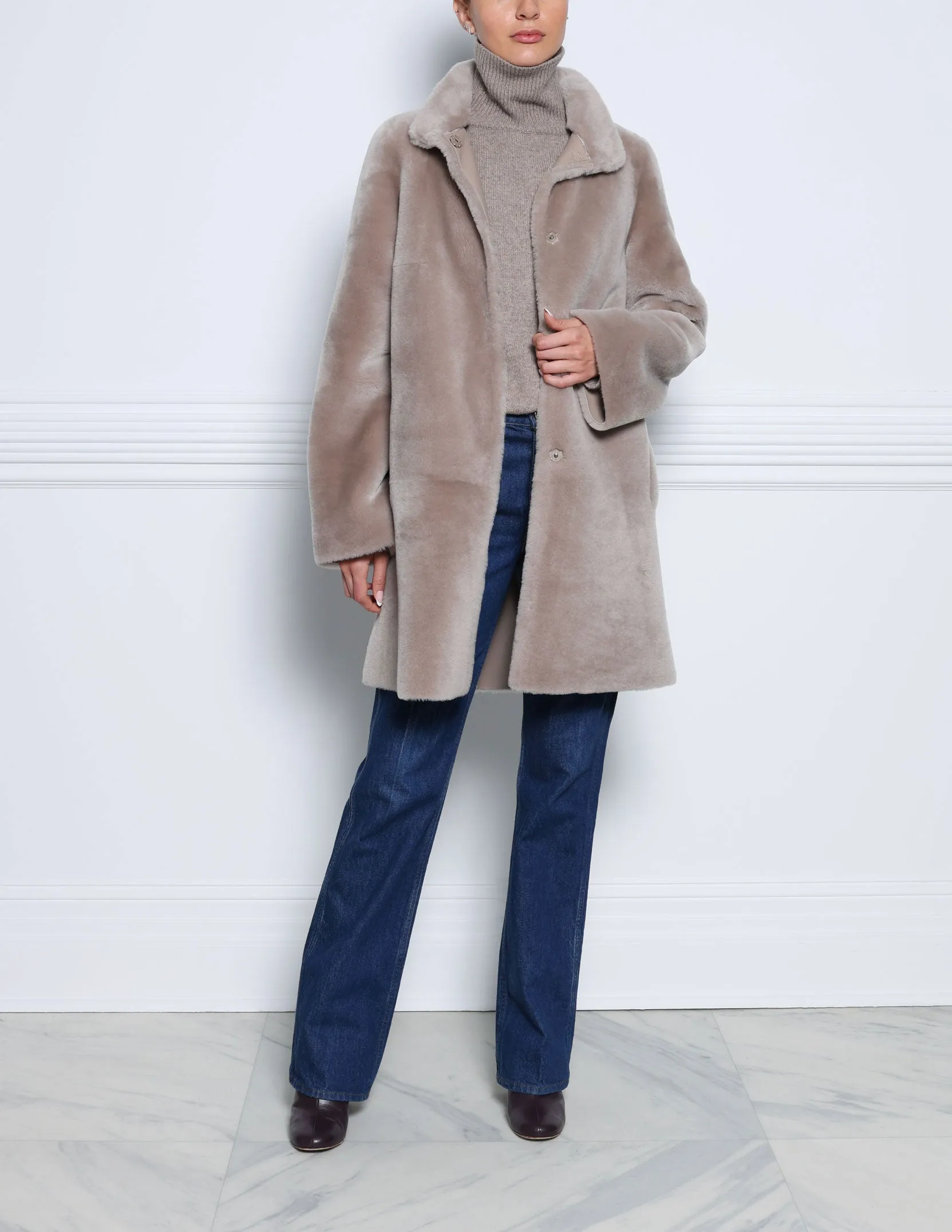 The Jenna Shearling Coat in Multiple Colors