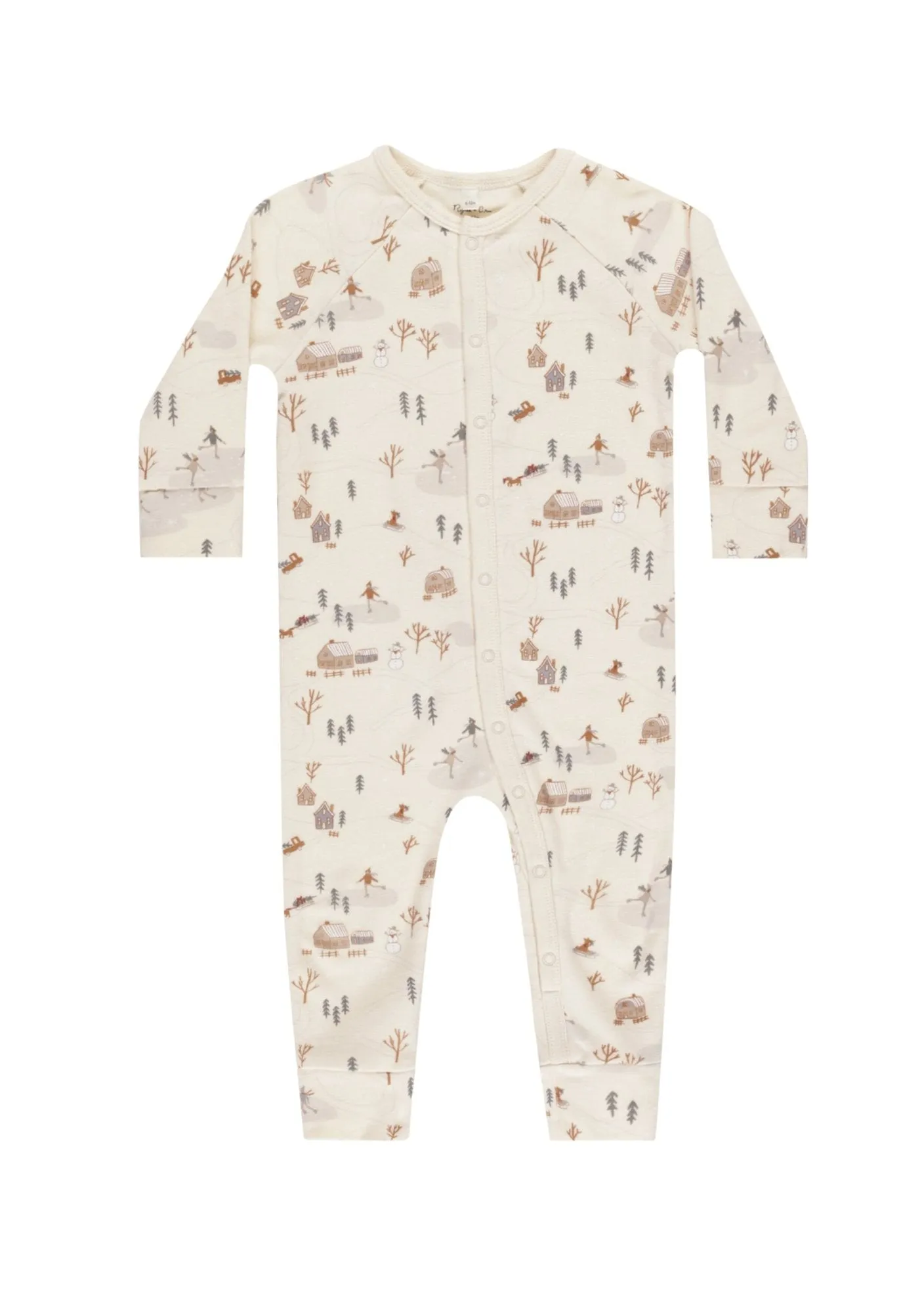 The Organic Long John Pajamas by Rylee   Cru - Winter Town - BABY