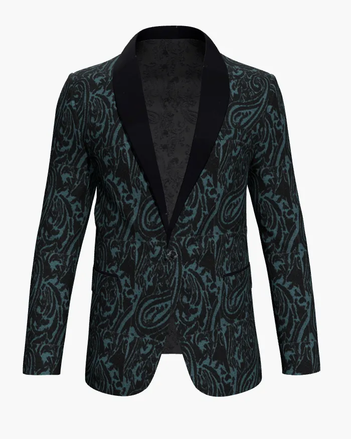 Tuxedo Green Brocade Jacket (Evening Wear Ceremony Book) J392/ J39175/220)