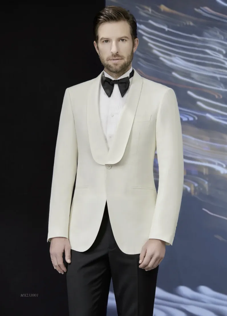 Tuxedo White Textured Jacket Style Number J39101/200