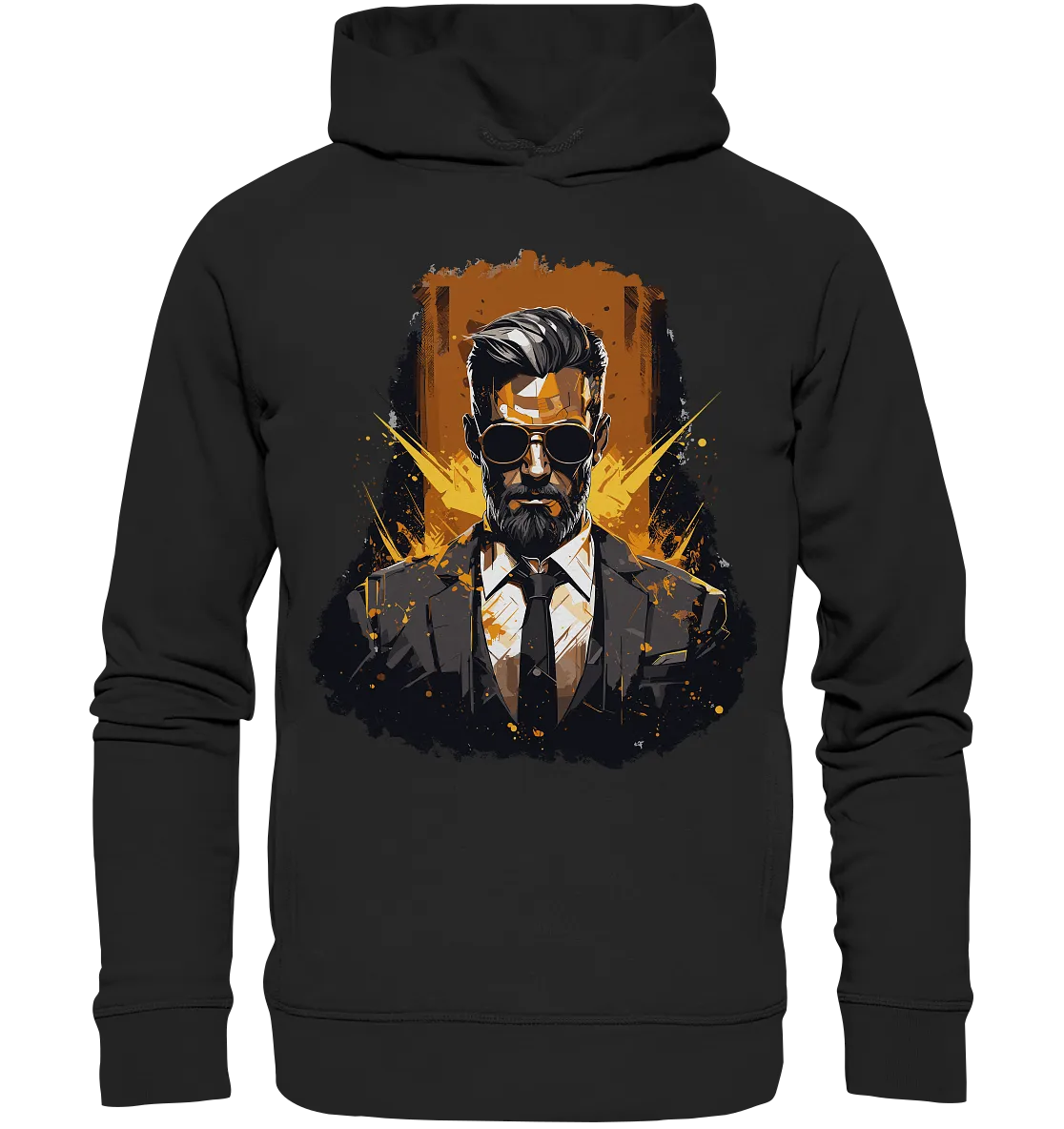 Unisex Bio-Hoodie mit Gentleman Motiv „Der Consultant“