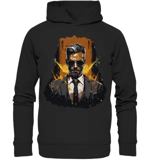 Unisex Bio-Hoodie mit Gentleman Motiv „Der Consultant“