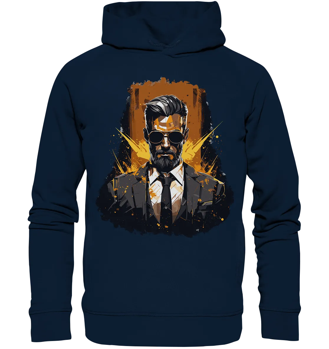 Unisex Bio-Hoodie mit Gentleman Motiv „Der Consultant“