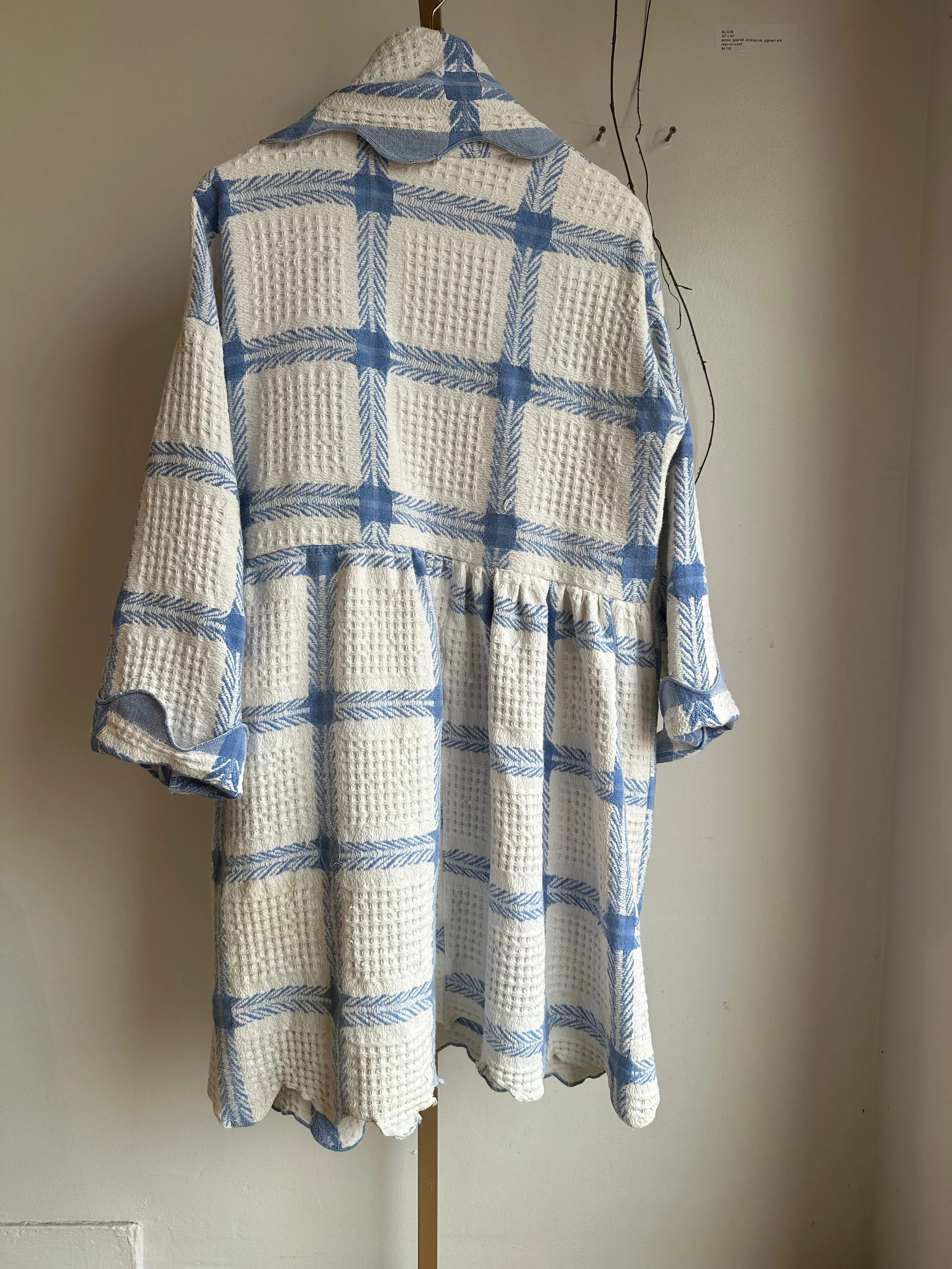 Upcycled woven blanket jacket