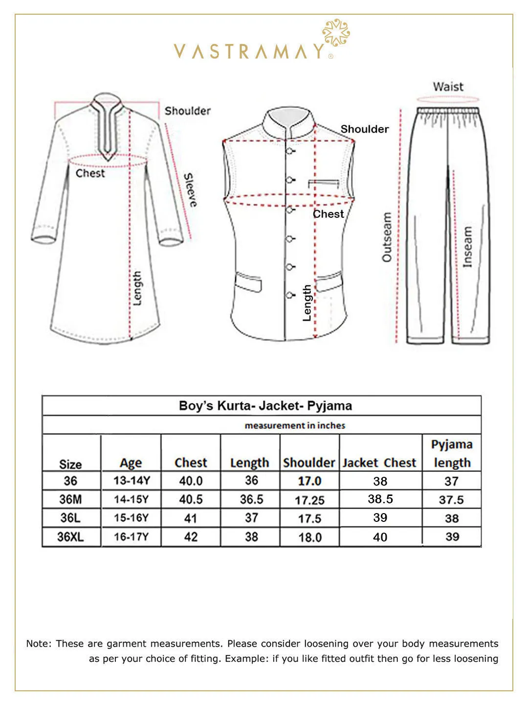 VASTRAMAY Boy's Cream Mirror Work Jacket And Solid Kurta Pyjama Set