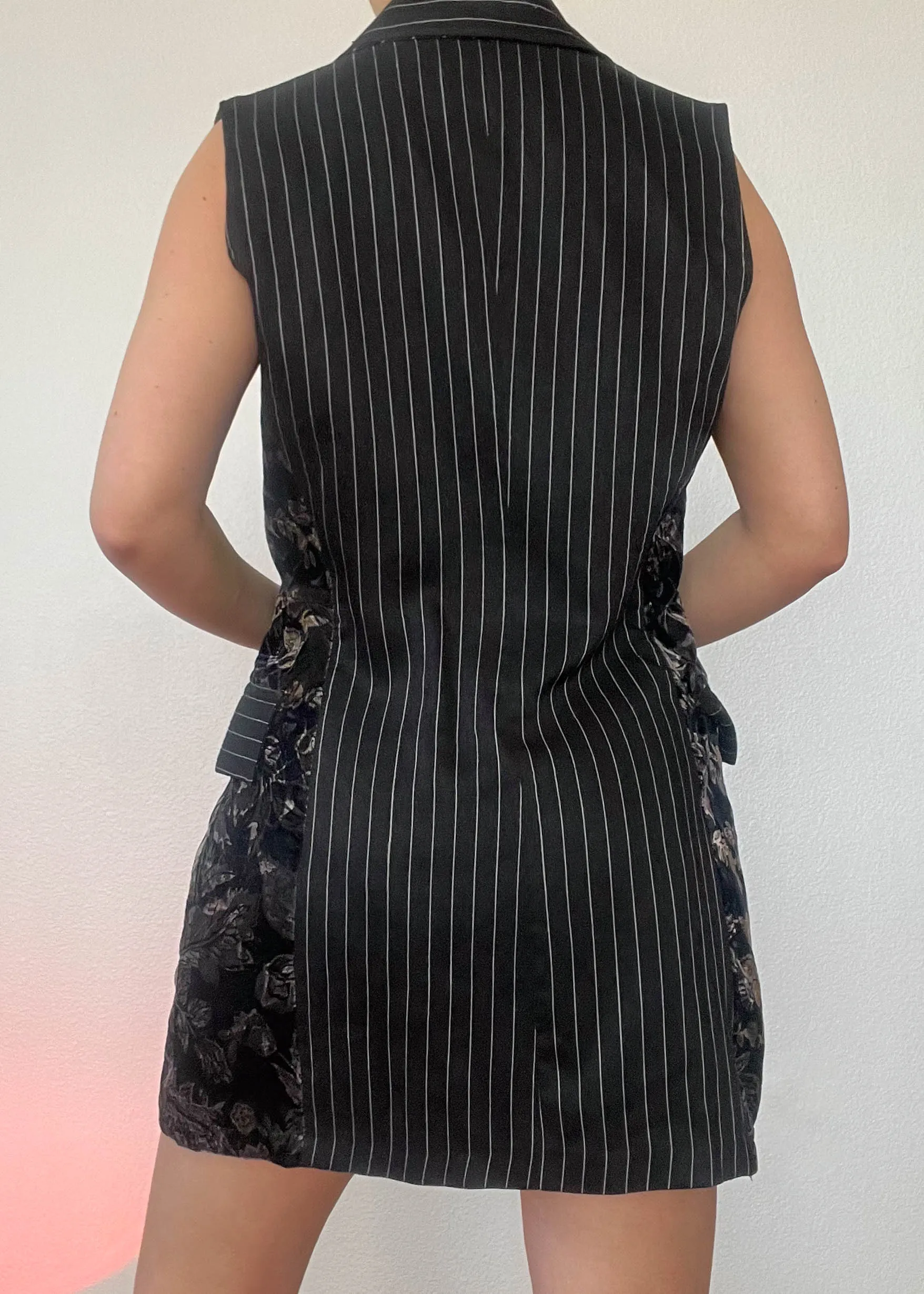 Velvet & Pinstripe Blazer Dress (M)