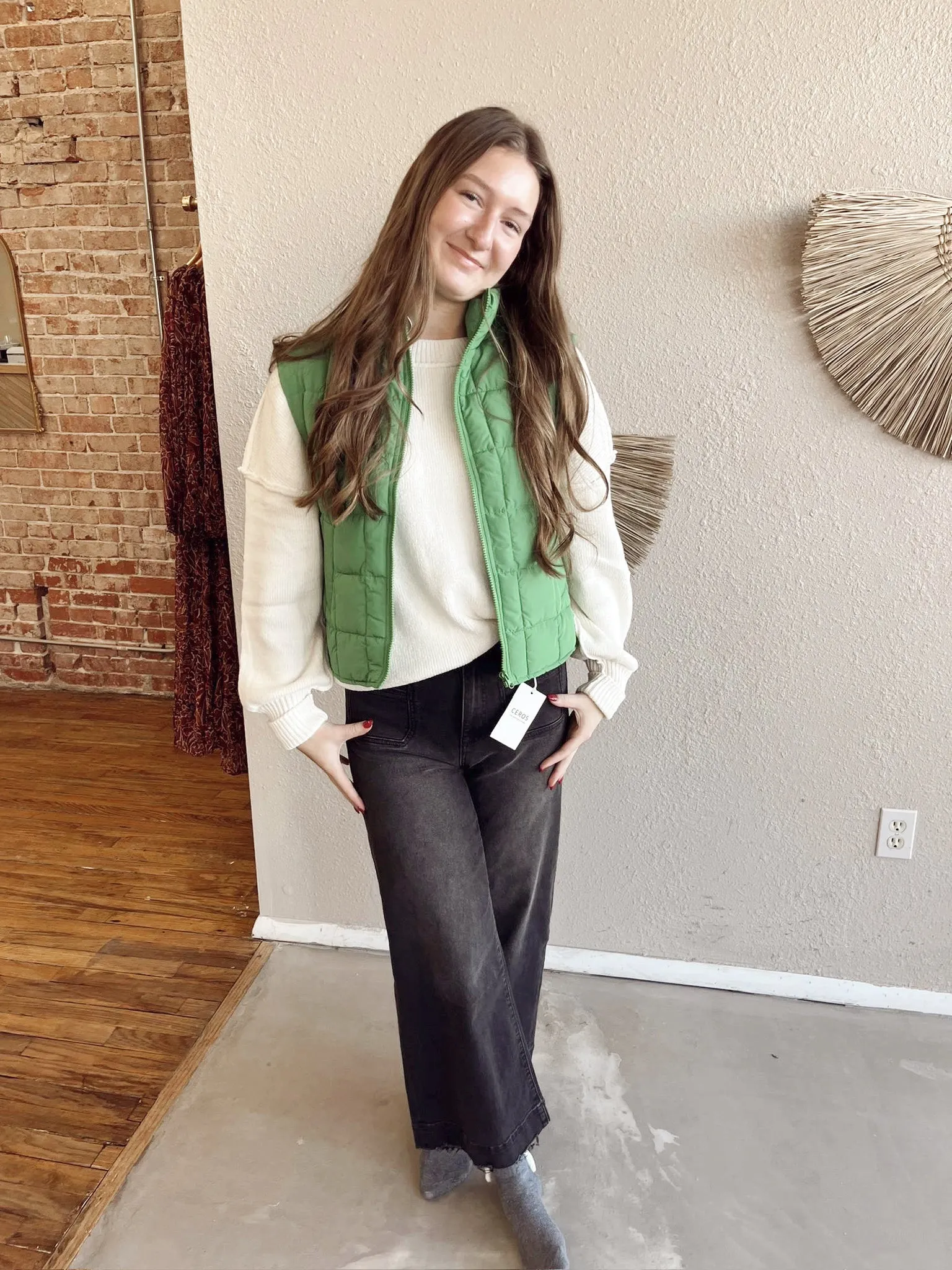 Vest for Winter in Kelly Green