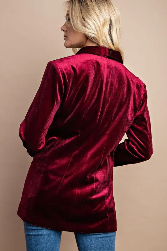 Vibrant Velvet Blazer