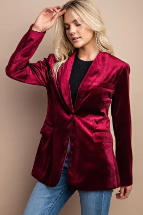 Vibrant Velvet Blazer