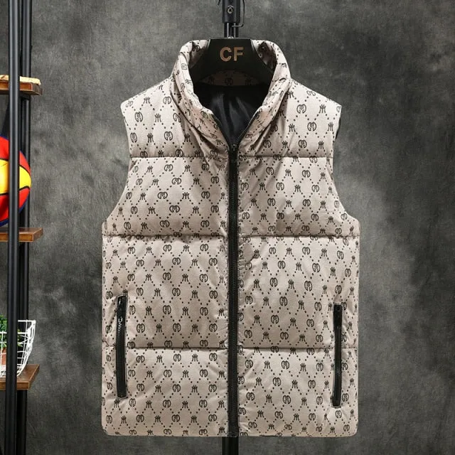 Winter Luxury Padding Sleeveless Stand Collar Vest