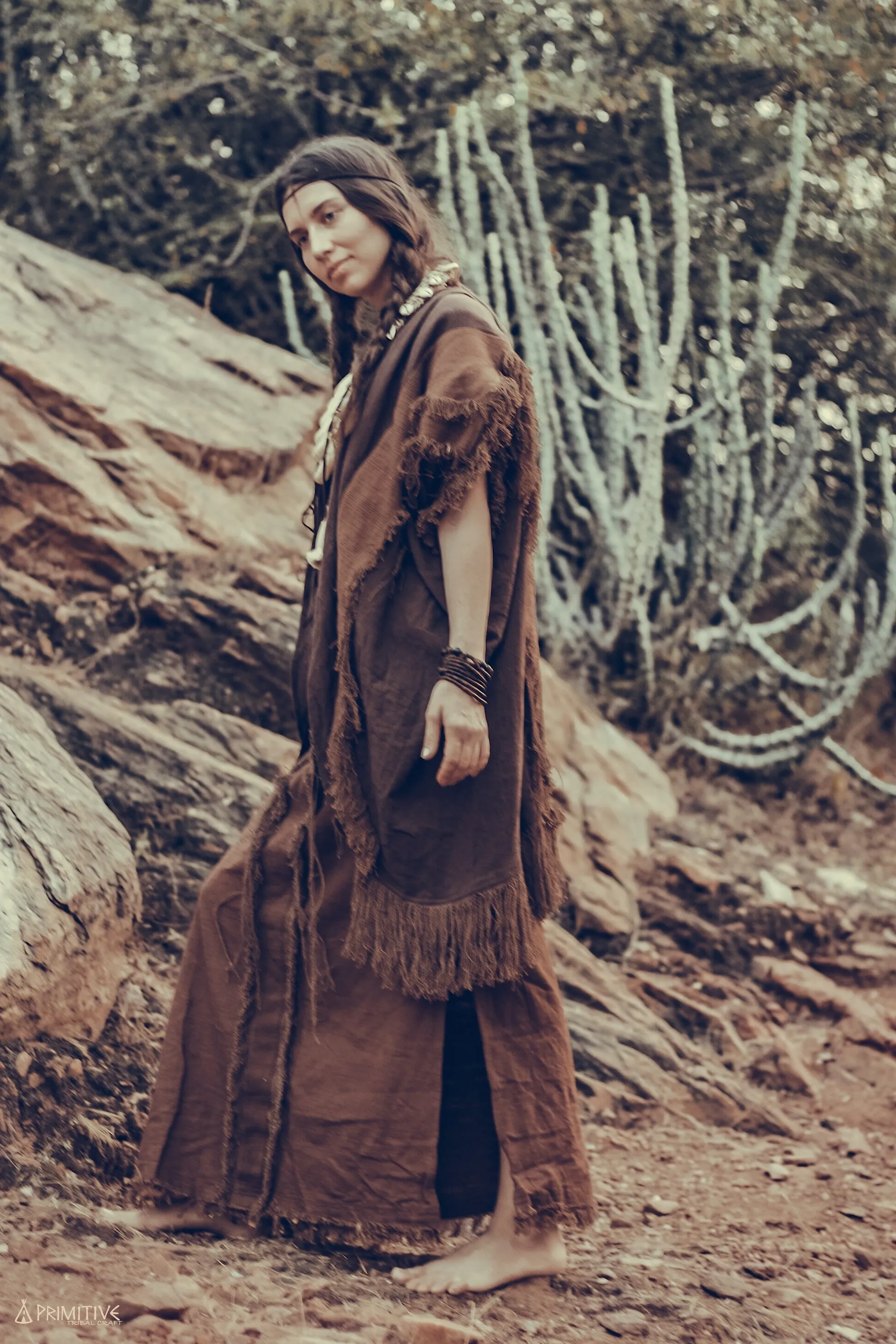 Wise Woman Outfit ⋙ Good Earth Open Poncho   Wise Tree Skirt