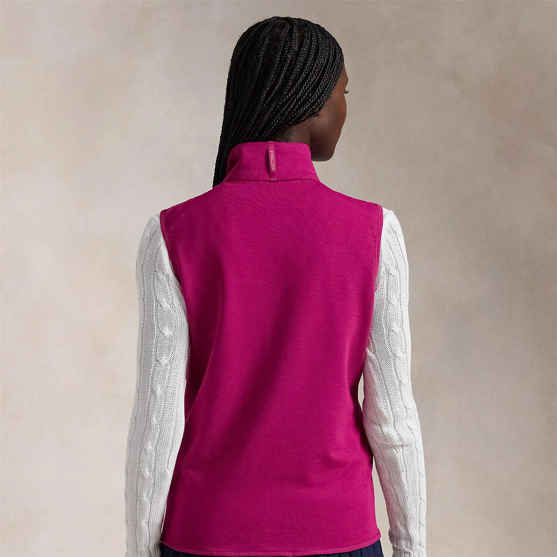 Womens RLX Perfromance Wool Full Zip Vest Fuchsia Berry - AW24